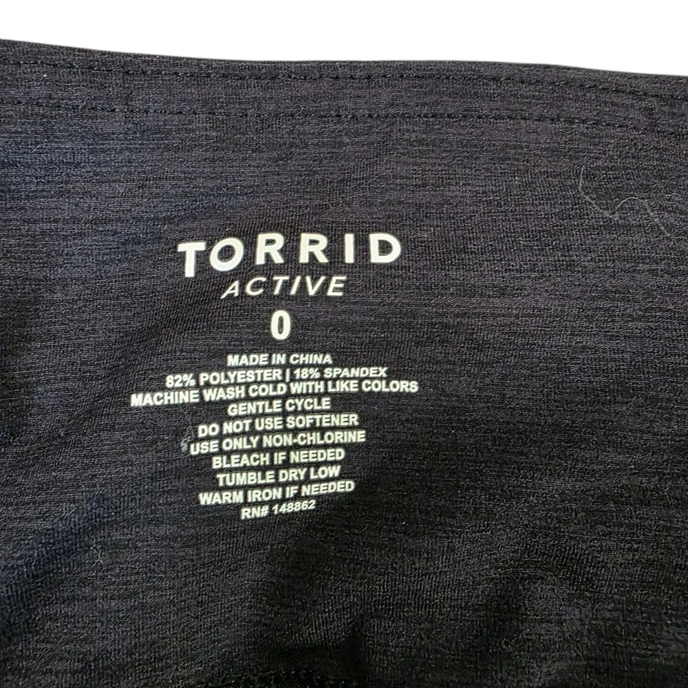 Torrid Cropped Leggings Womens 0 Black High‎ Rise Stretch Yoga Athletic Pull On